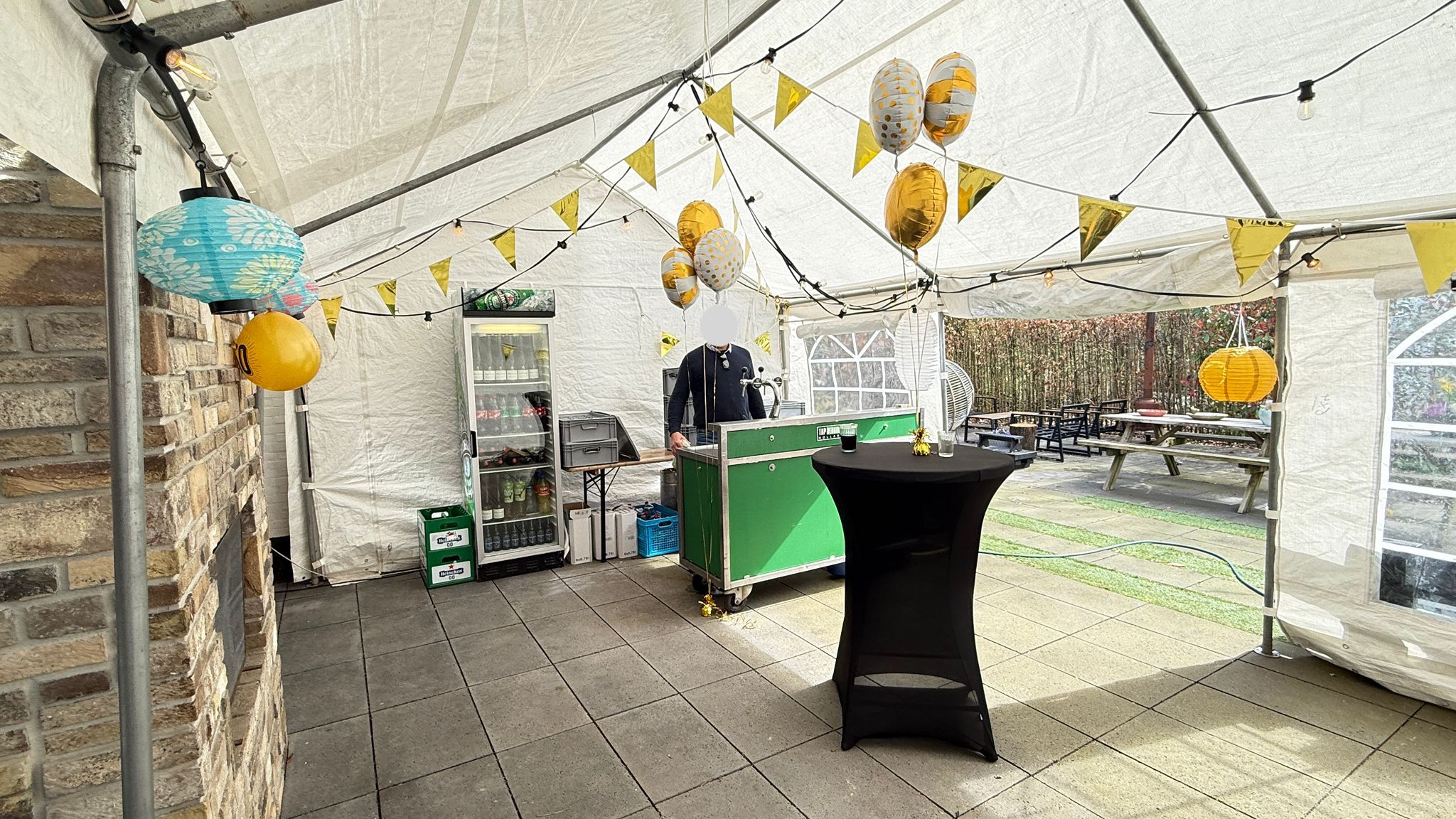 tuinfeest partytent, biertap, statafel